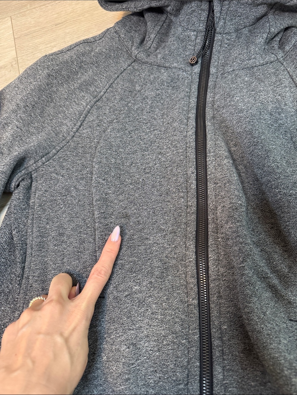 lululemon athletica Scuba Hoodie *Light Cotton Fleece Heathered Speckled Black - Picture 4 of 7